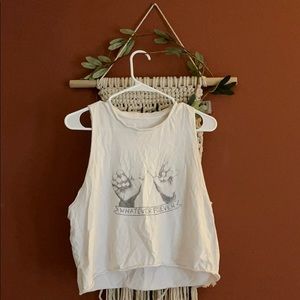 Whatever Forever white crop top